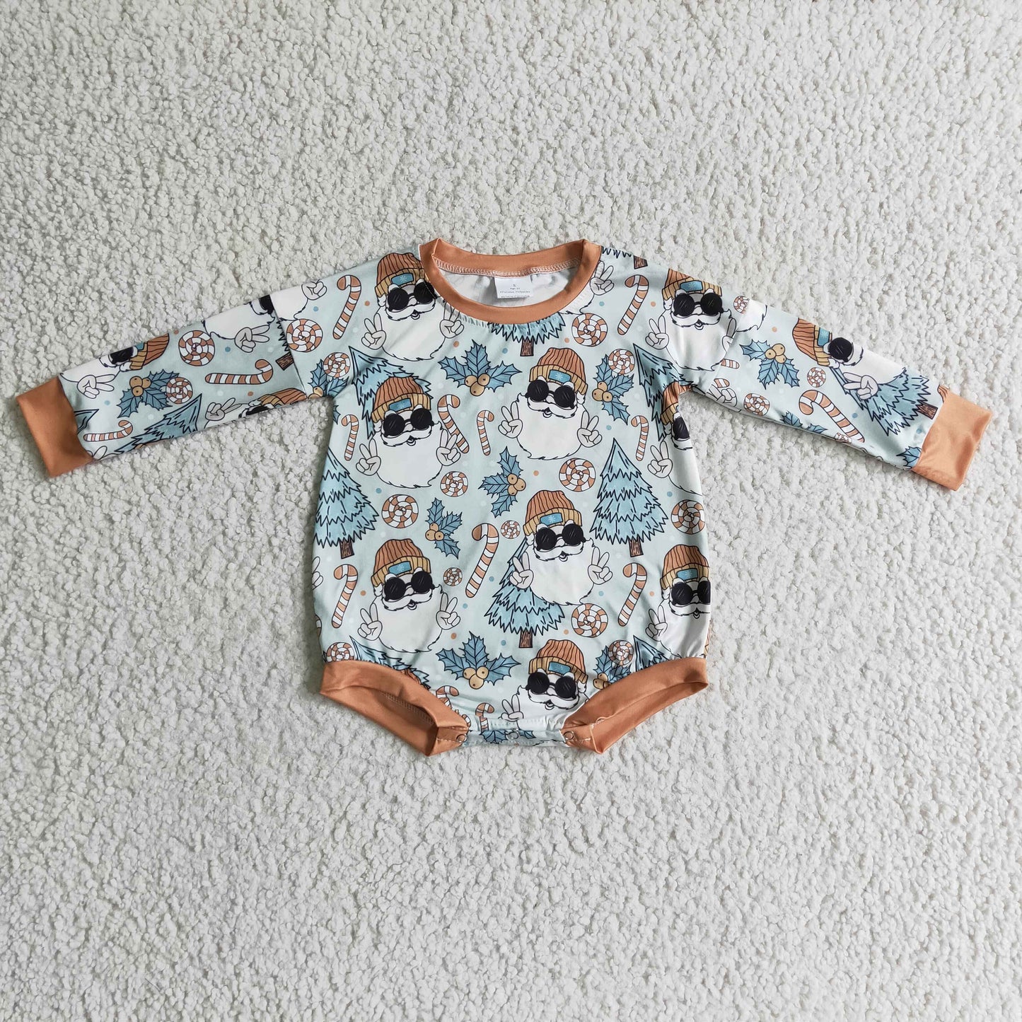 Weihnachtsmann Zuckerstange Tannenbaum Baby Mädchen Strampler