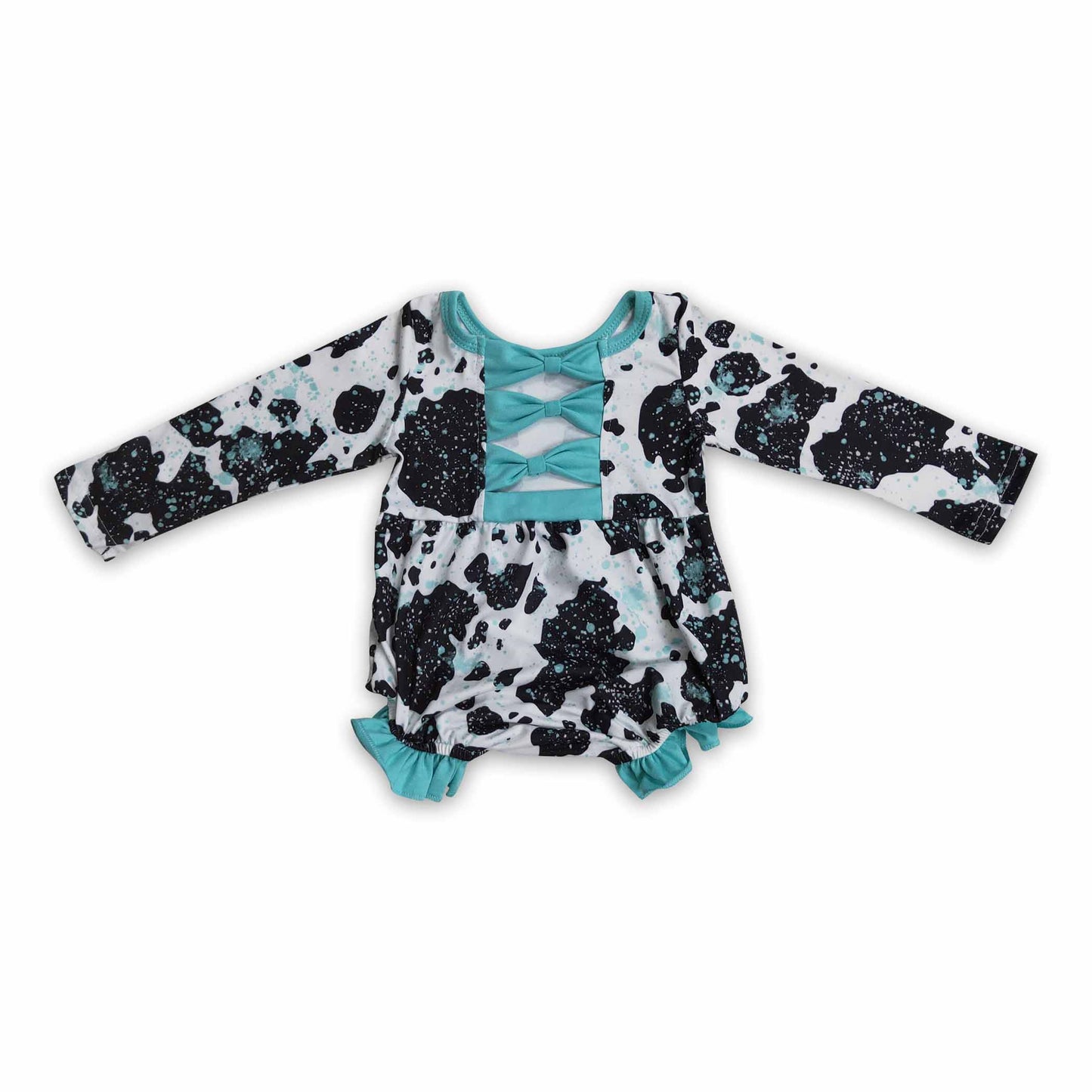 Kuh-Schleife Langarm-Strampler für Baby-Mädchen