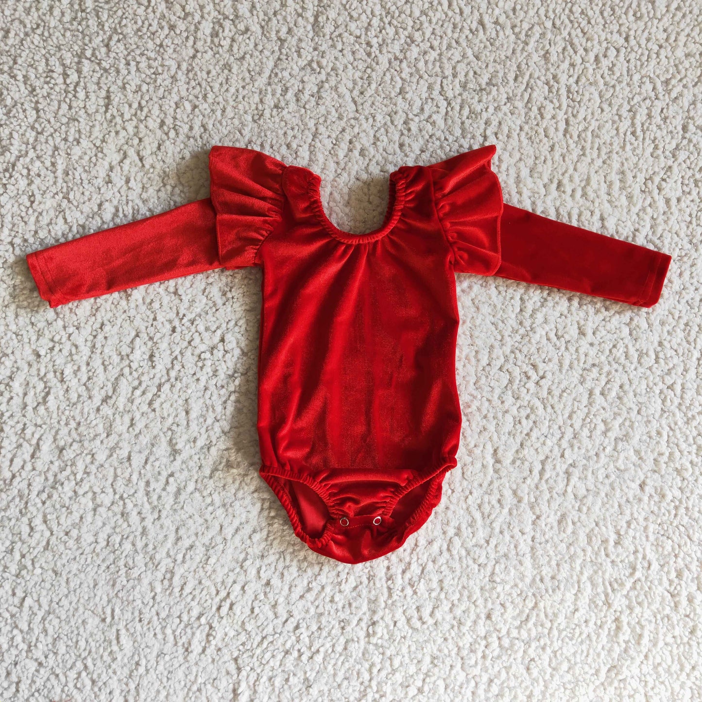 Rot-Samt langärmeliger Strampler/Body für Baby-Mädchen