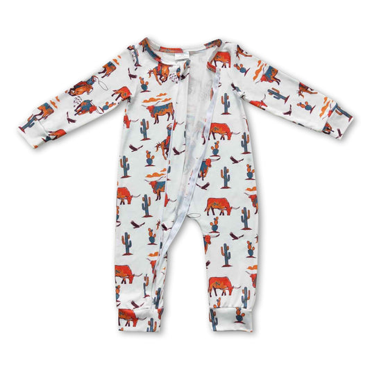 Pferdekaktus Langarm Baby Kleinkinder Western Strampler