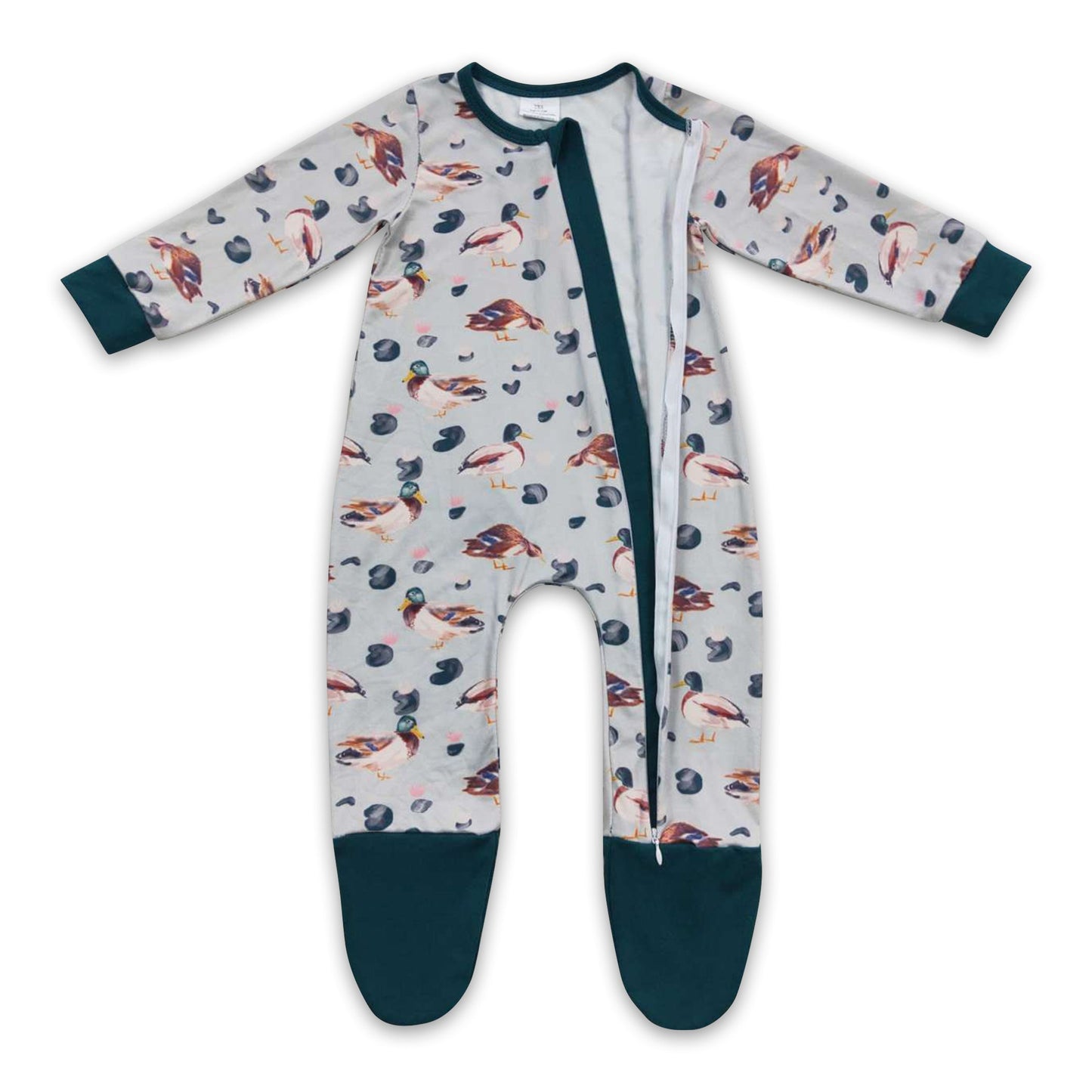 Enten-Langarm-Reißverschluss-Baby-Kinder-Jagd-Strampler