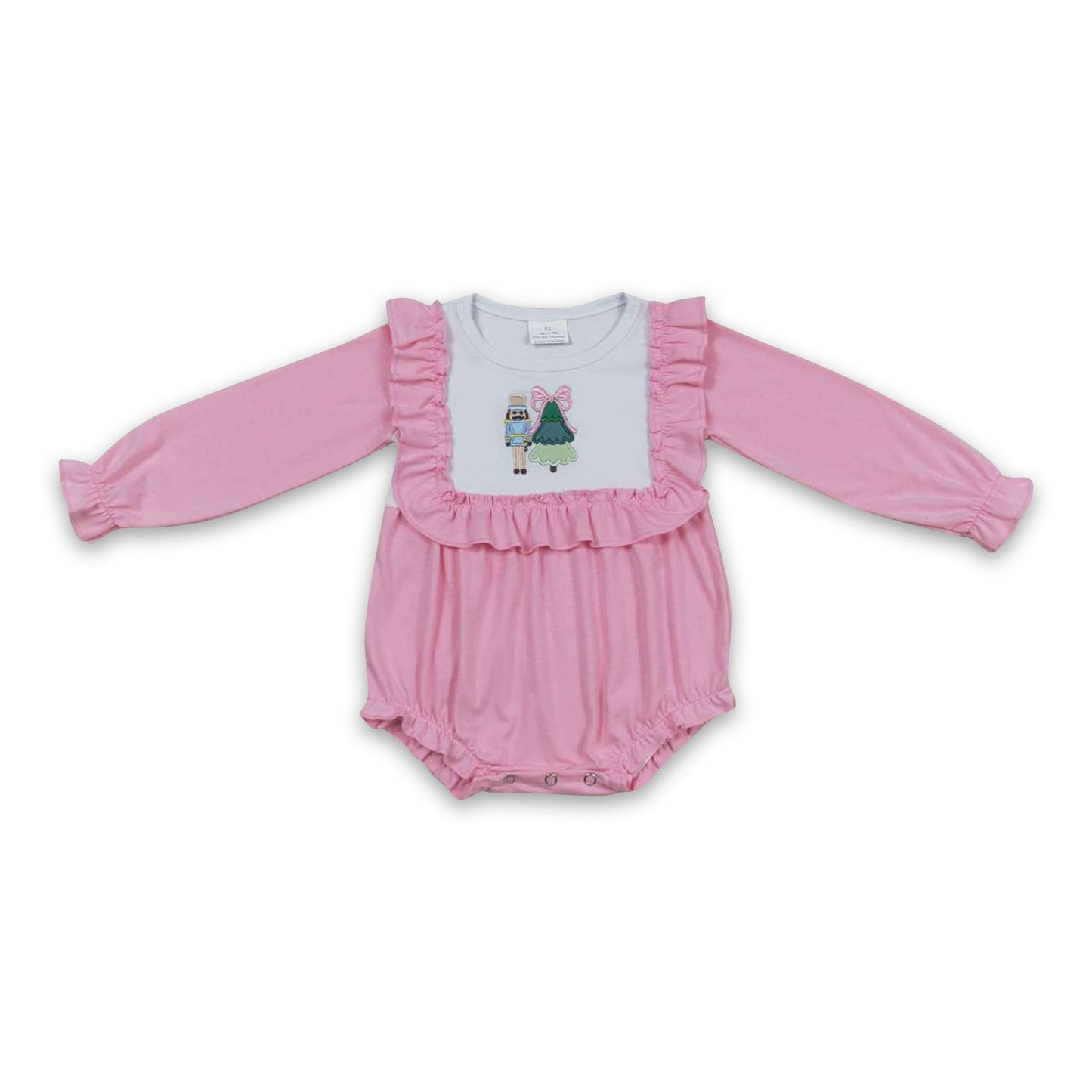 Strampler für Baby-Mädchen mit Ballett-Weihnachtsbaum-Motiv in Pink