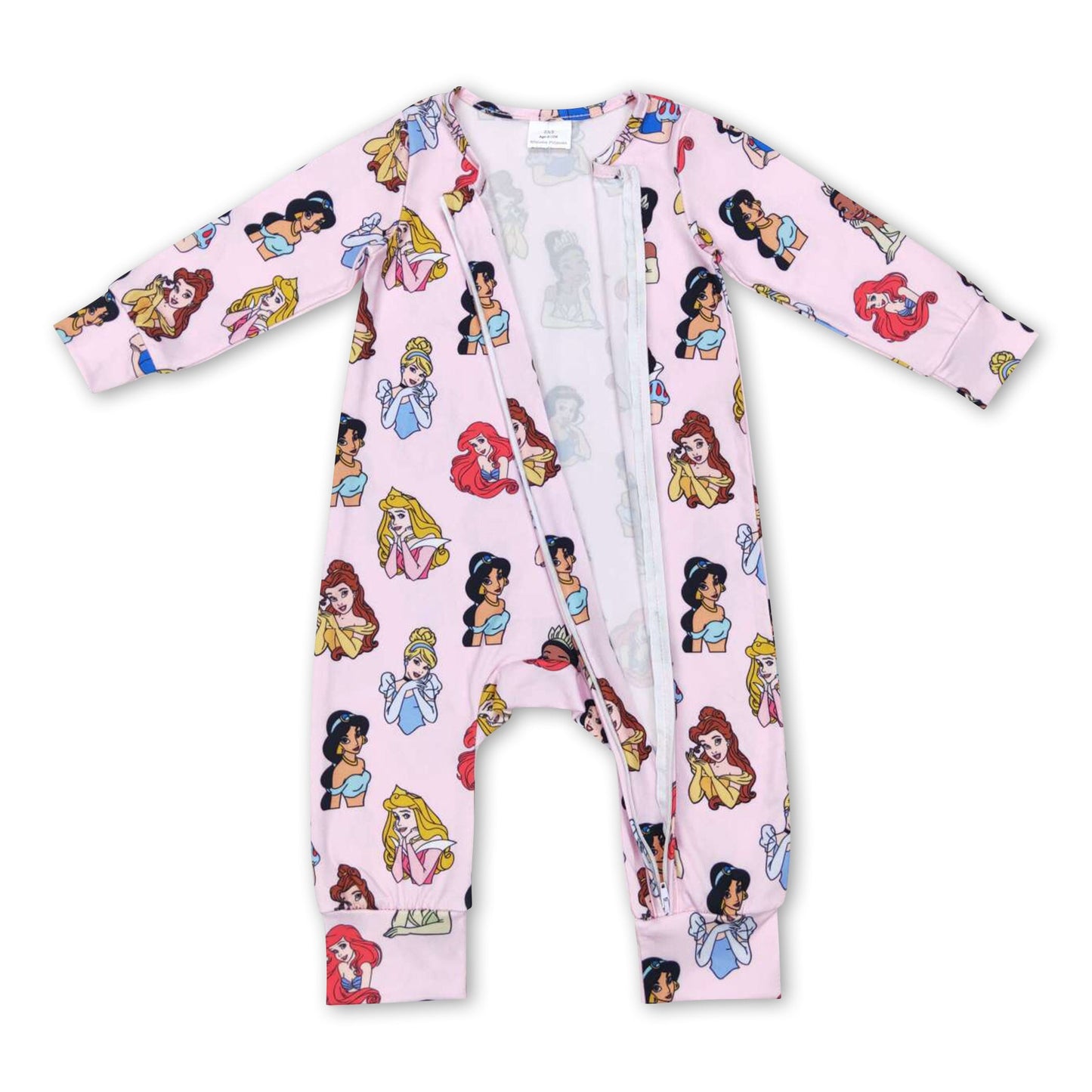 Langarm Rosa Prinzessin Baby Mädchen Strampler mit Reißverschluss