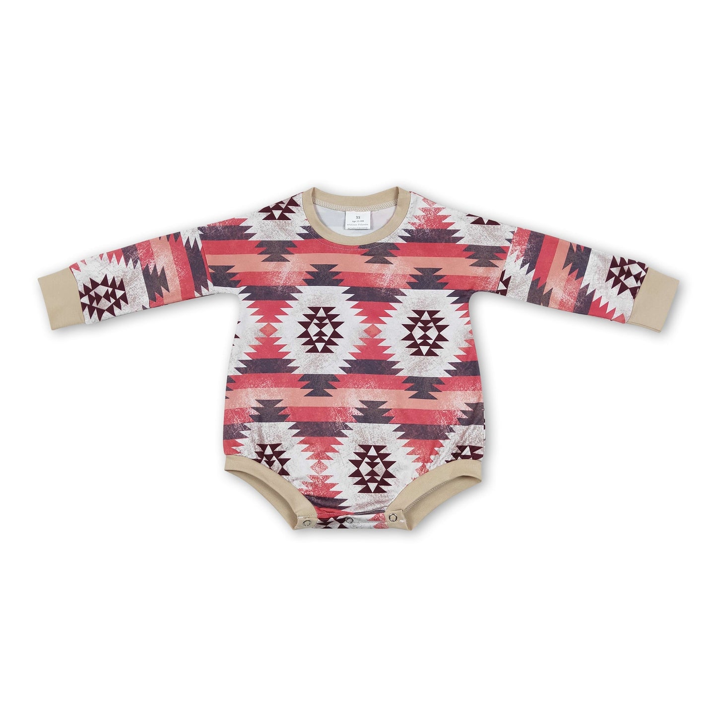Gestreifter Azteken-Langarm-Strampler für Baby und Kind im Western-Stil