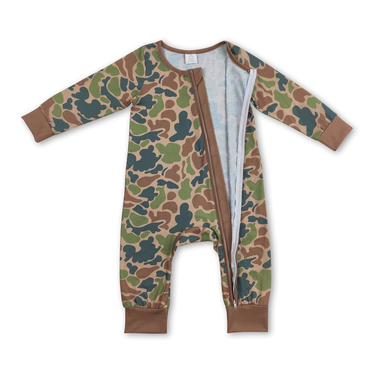 Langärmeliger Camouflage Baby-Jungen Reißverschluss-Strampler