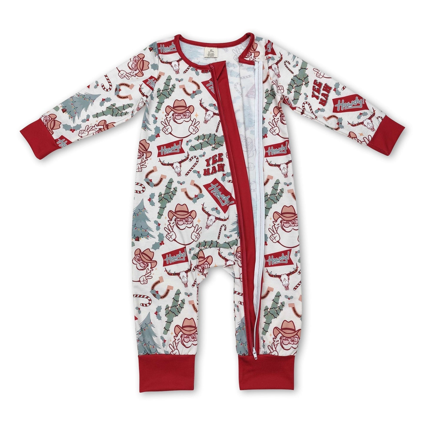 Kaktus-Weihnachtsbaum-Strampler mit Reißverschluss für Baby-Jungen