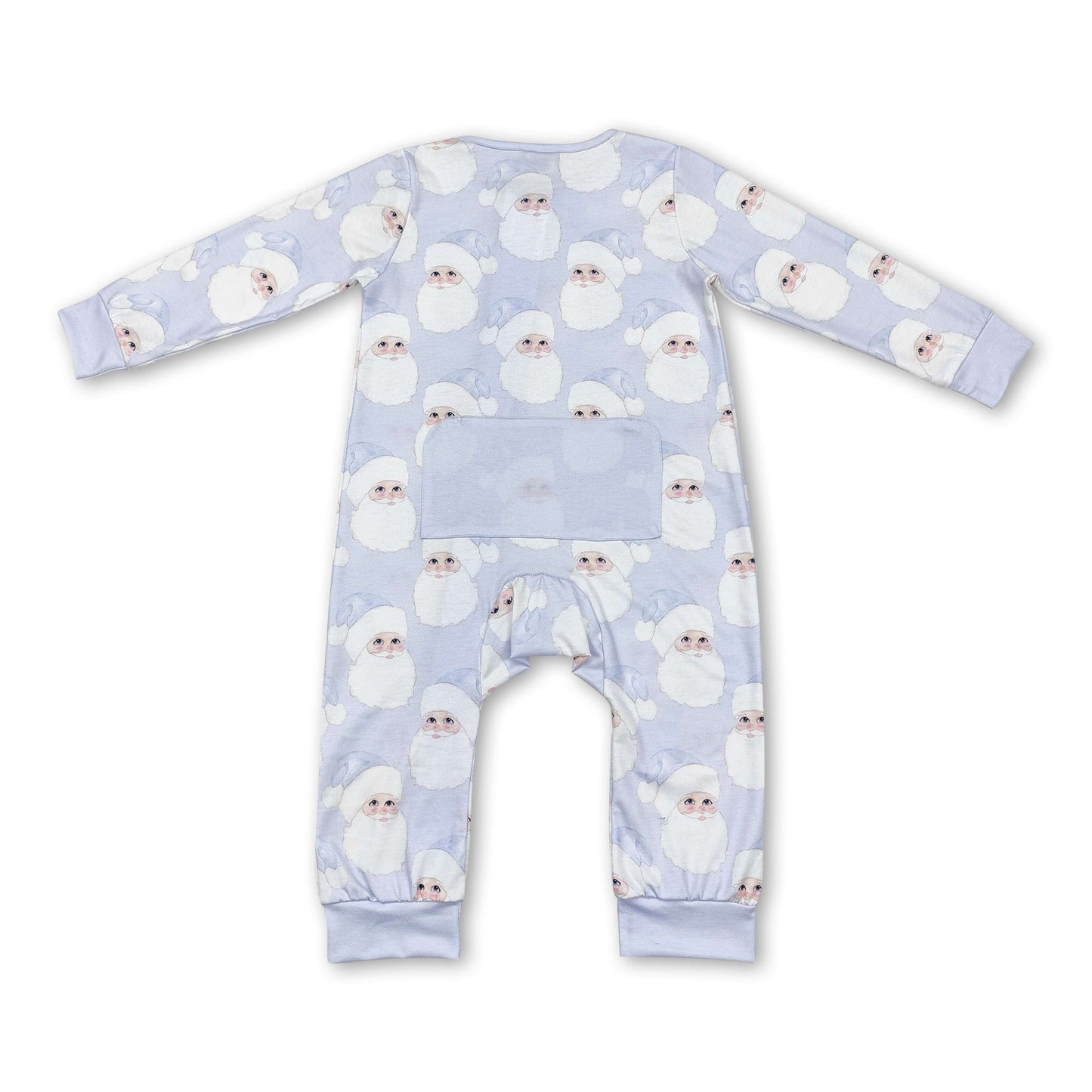 Hellblauer Weihnachtsstrampler für Babys mit Reißverschluss