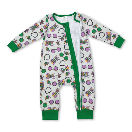 Grüne Brille Baby Jungen Karneval Reißverschluss Strampler