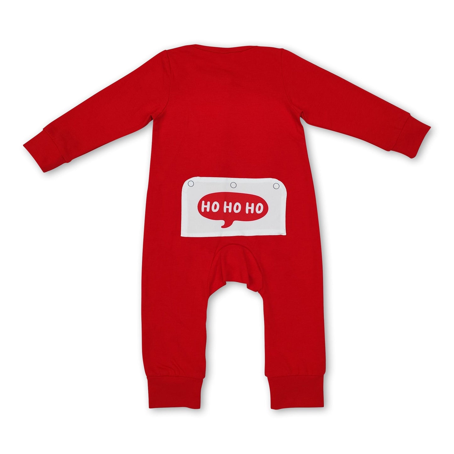 HO HO HO roter Weihnachtsstrampler für Babys mit Reißverschluss