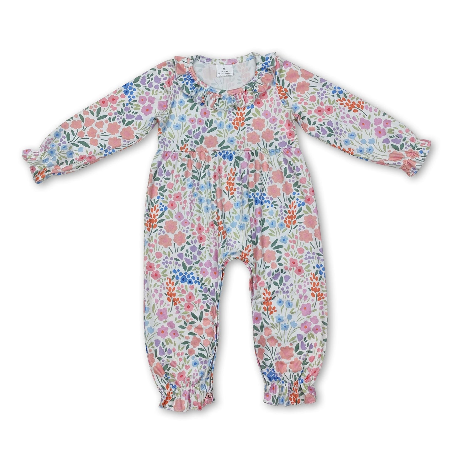 Strampler mit Rüschenärmeln und Blumenmuster für Baby-Mädchen