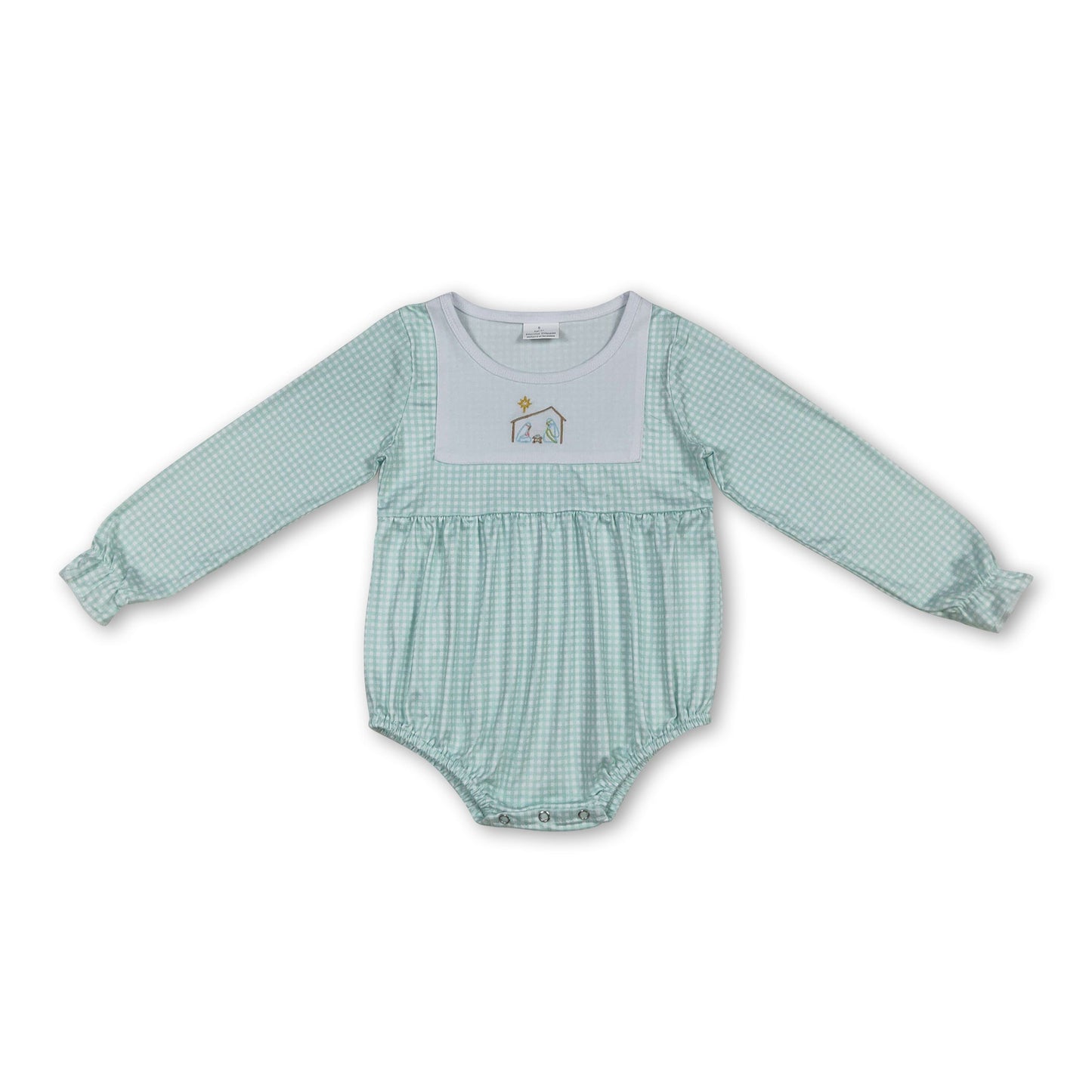 Langarm-karierter Krippen-Strampler für Babys und Kinder zu Weihnachten