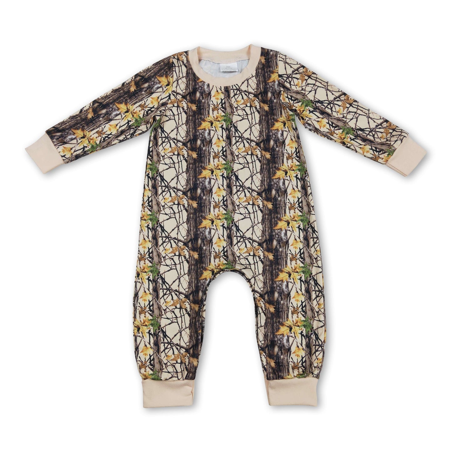 Langärmliger Camouflage-Blätter-Strampler für Baby-Jungen