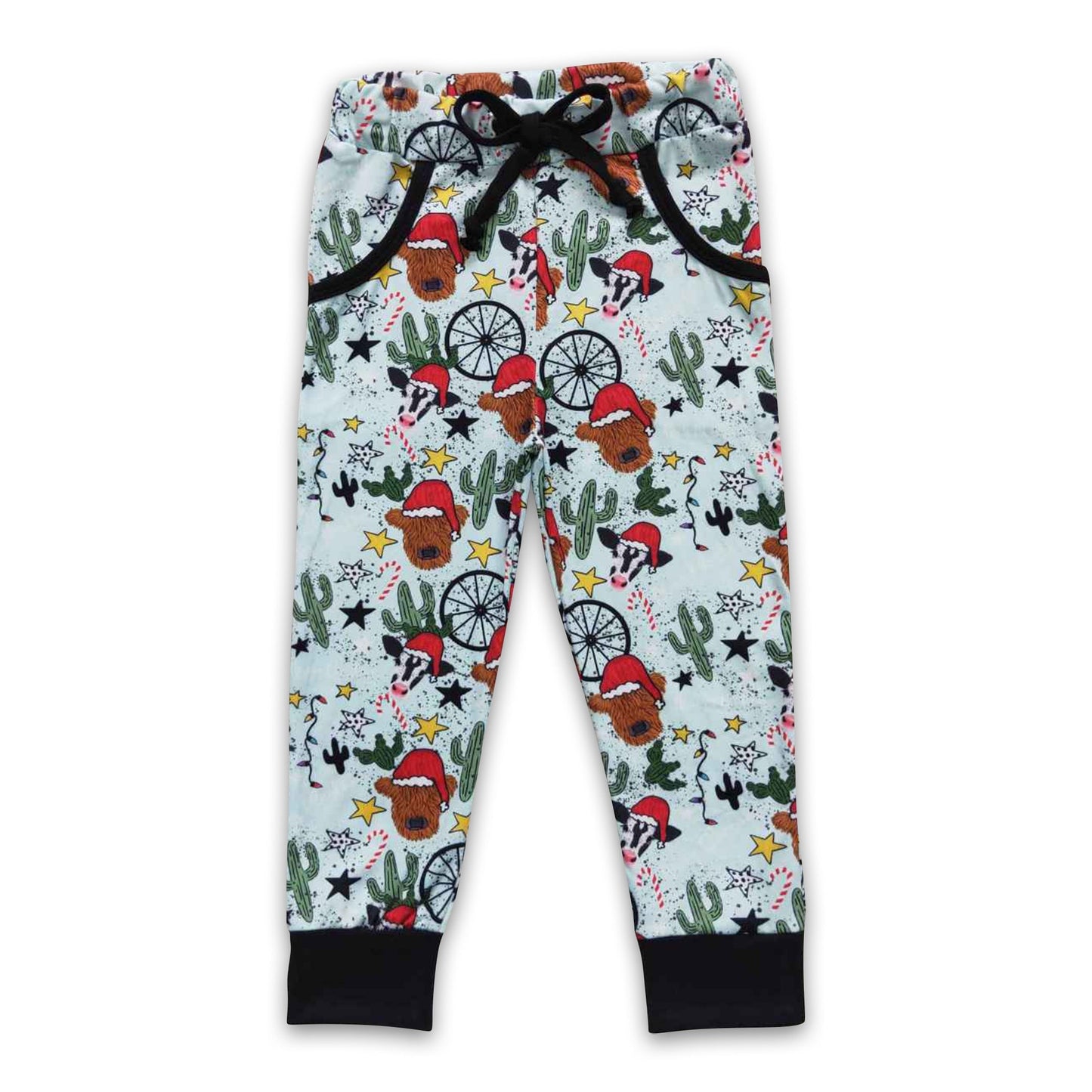 Highland-Kuh-Kaktus-Baby-Kinder-Weihnachts-Taschenhose