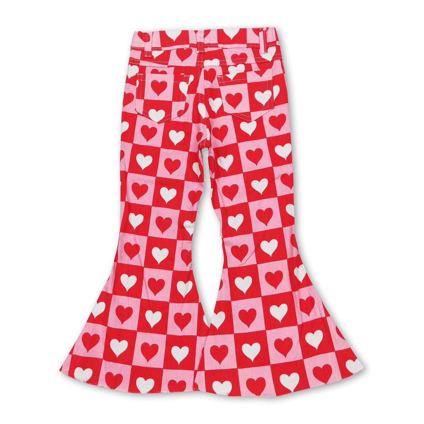 Plaid-Herz-Jeans für Mädchen zum Valentinstag