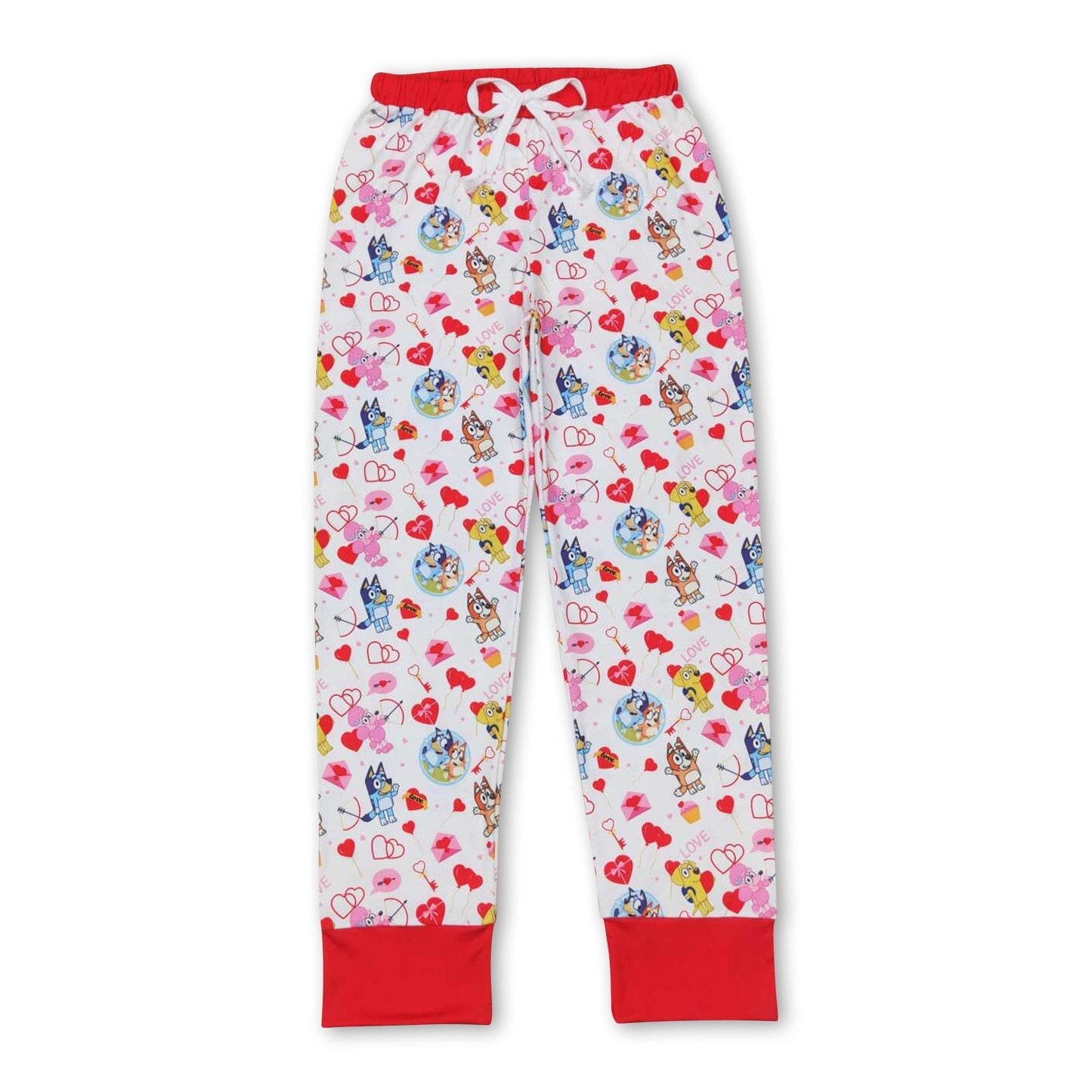 Rotes Herz Hund Damen Pyjamahose zum Valentinstag