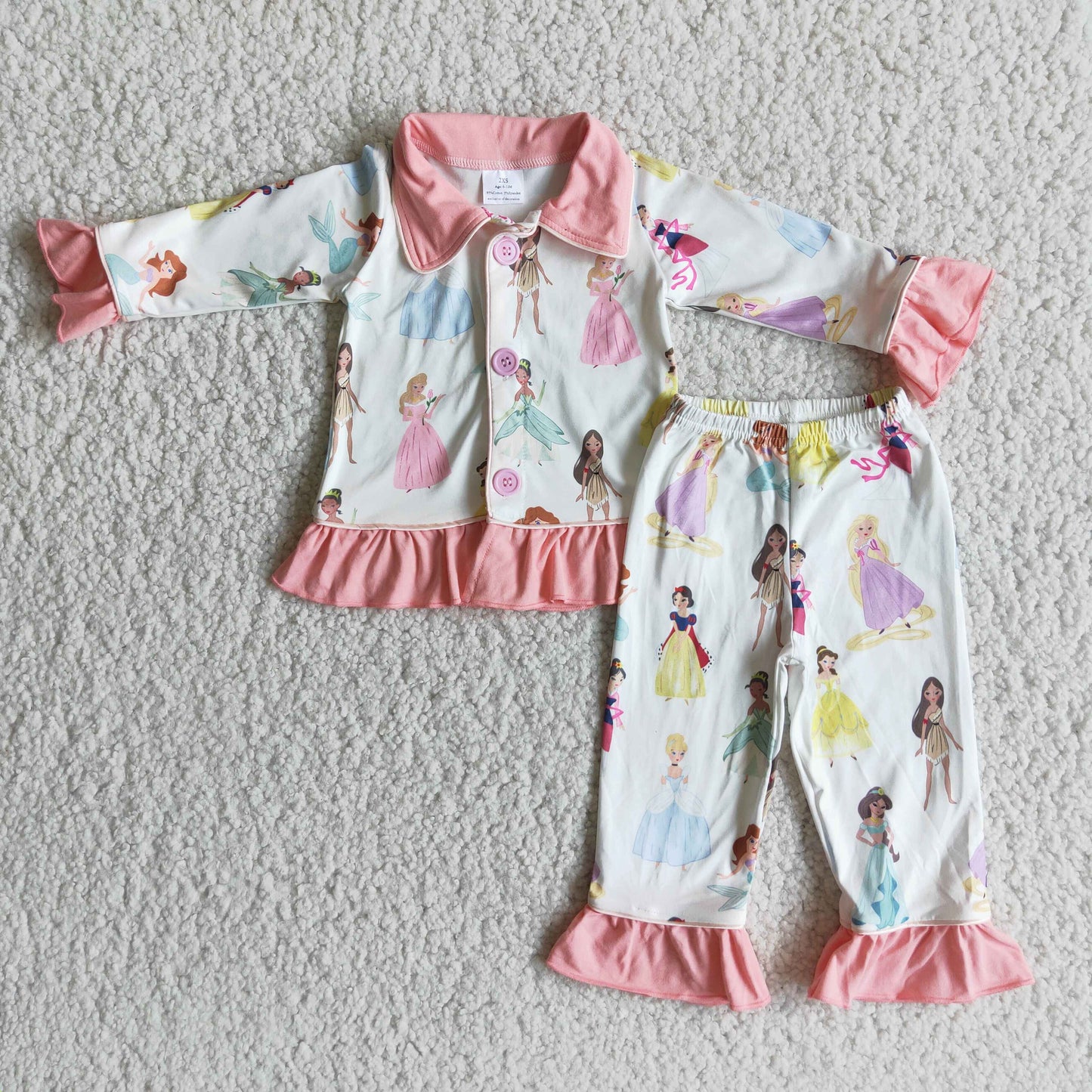 Baby Mädchen Prinzessin Langarm Schlafanzug