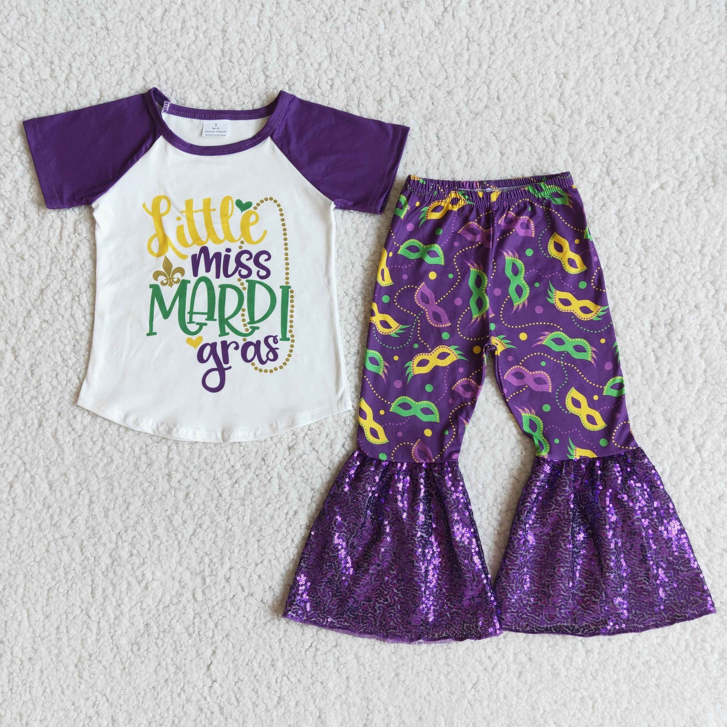 Little Miss Mardi Gras Pailletten Schlaghosen Mädchen Boutique Kleidung