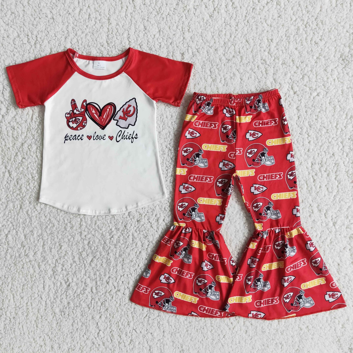 Frieden Liebe Ragan Schlaghose Mädchen Team Kleidung Set