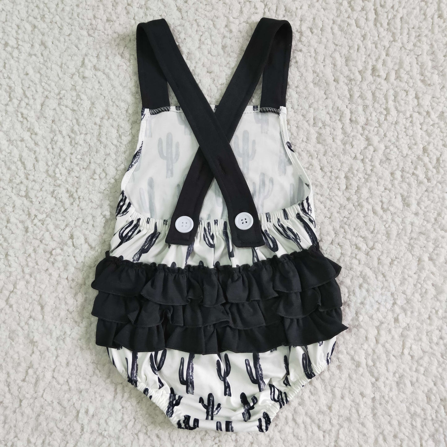 Kaktus schwarz Rüschen Strampler für Baby Mädchen