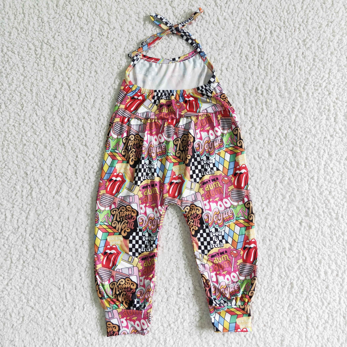 Ärmelloser Retro-Overall für Mädchen