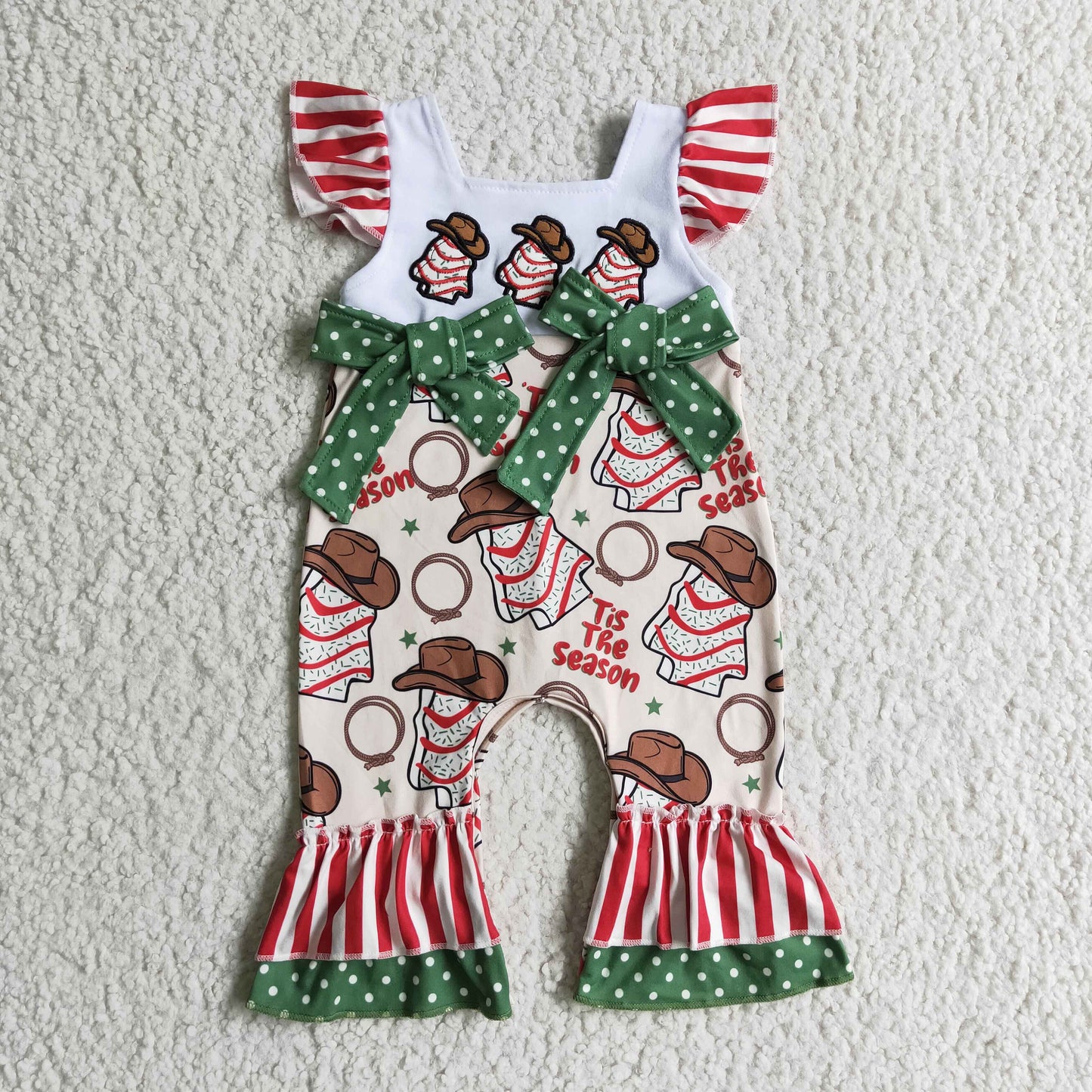 Kuchenstickerei Es ist die Saison Baby-Mädchen Weihnachts-Strampler