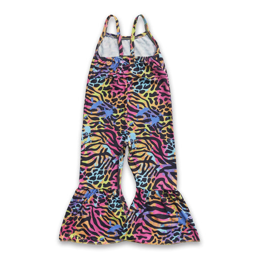 Overall für Mädchen mit buntem Tigerprint und ärmellosem Design