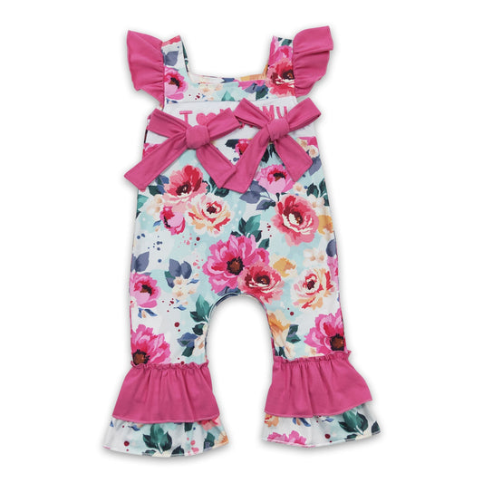 Ich liebe Mama geblümten Baby-Mädchen Strampler zum Muttertag