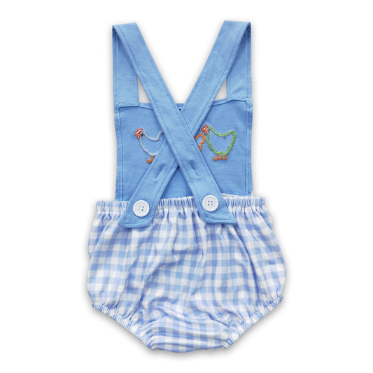 Chicken checked bummies baby boy romper