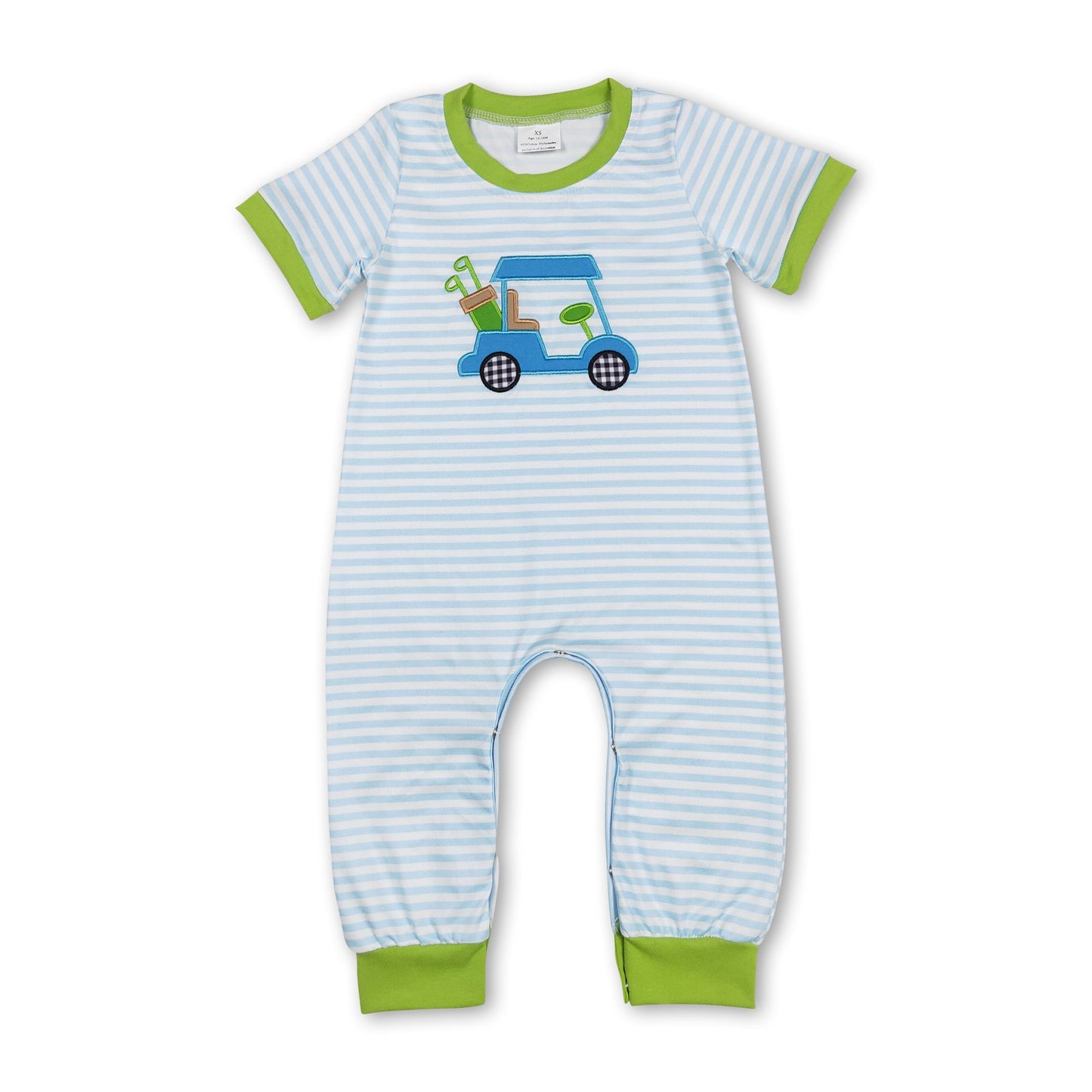Kurzarm-Golfstreifen-Strampler für Babyjungen
