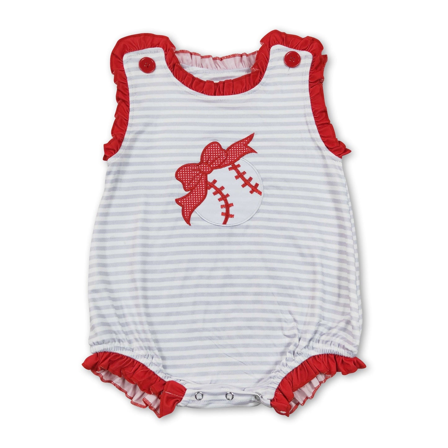Ärmelloser gestreifter Baseball-Strampler für Baby-Mädchen