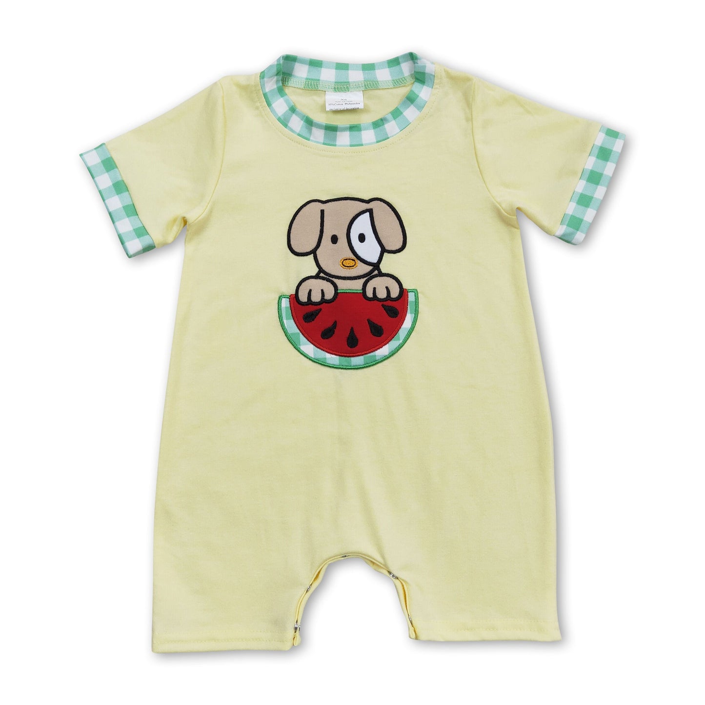 Kurzarm-Strampler für Baby-Jungen mit Hunde-Wassermelonen-Muster