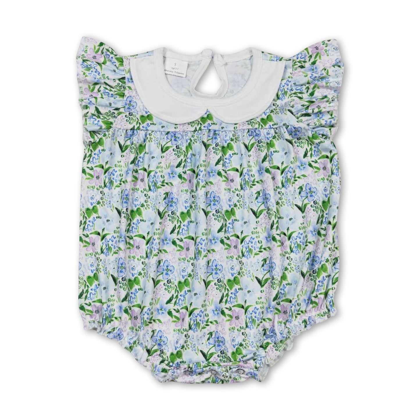 Blumen-Strampler für Baby-Mädchen mit flatternden Ärmeln für den Sommer