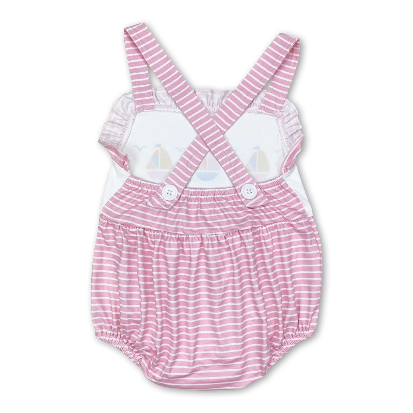 Rosa gestreifter Baby-Strampler für Mädchen
