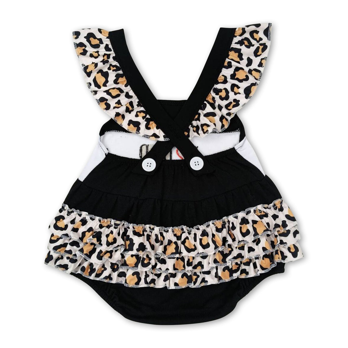 Ich liebe den Strampler „DAD Black Leopard“ für kleine Mädchen zum Vatertag