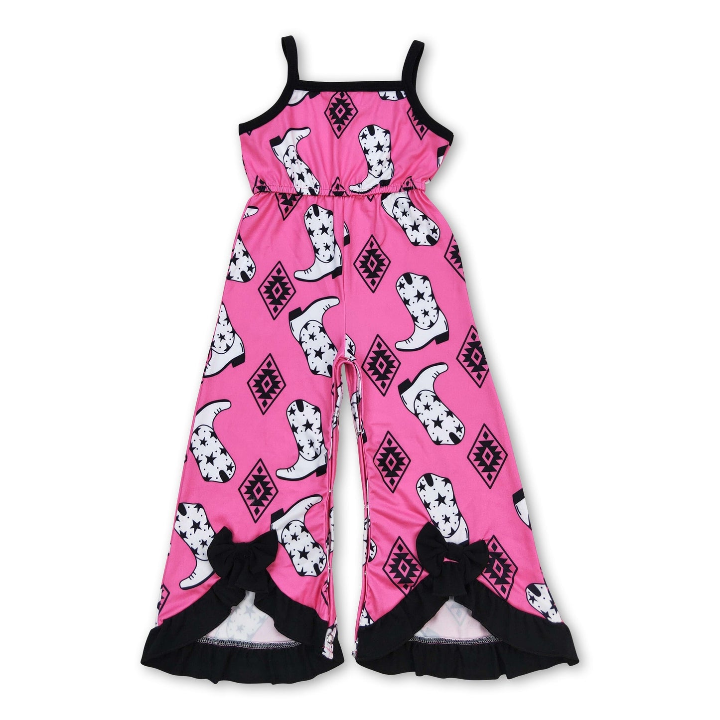 Trägerstiefel Azteken-Schleifen Mädchen Western-Jumpsuit