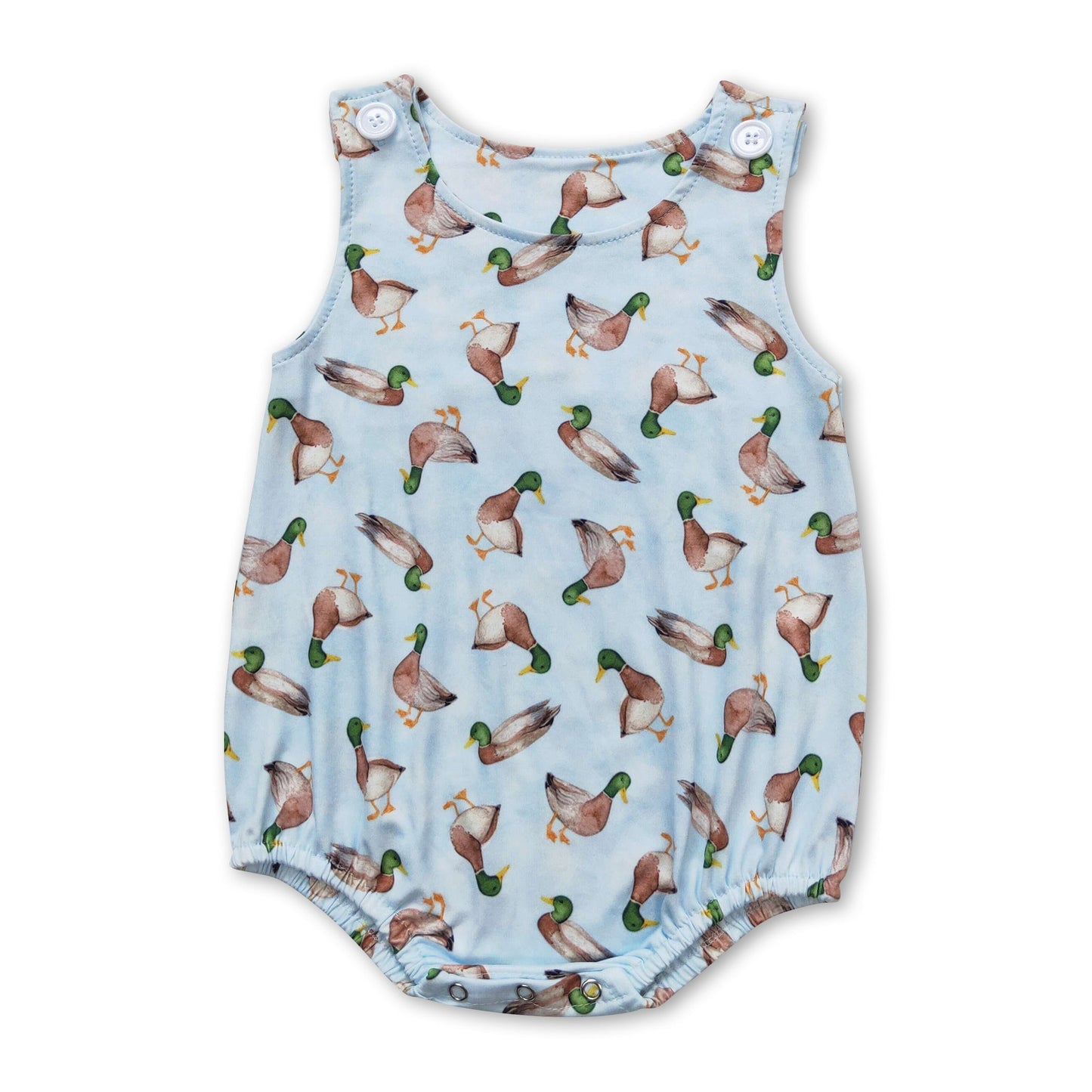 Hellblauer Enten-Strampler für Baby-Jungen, ärmellos