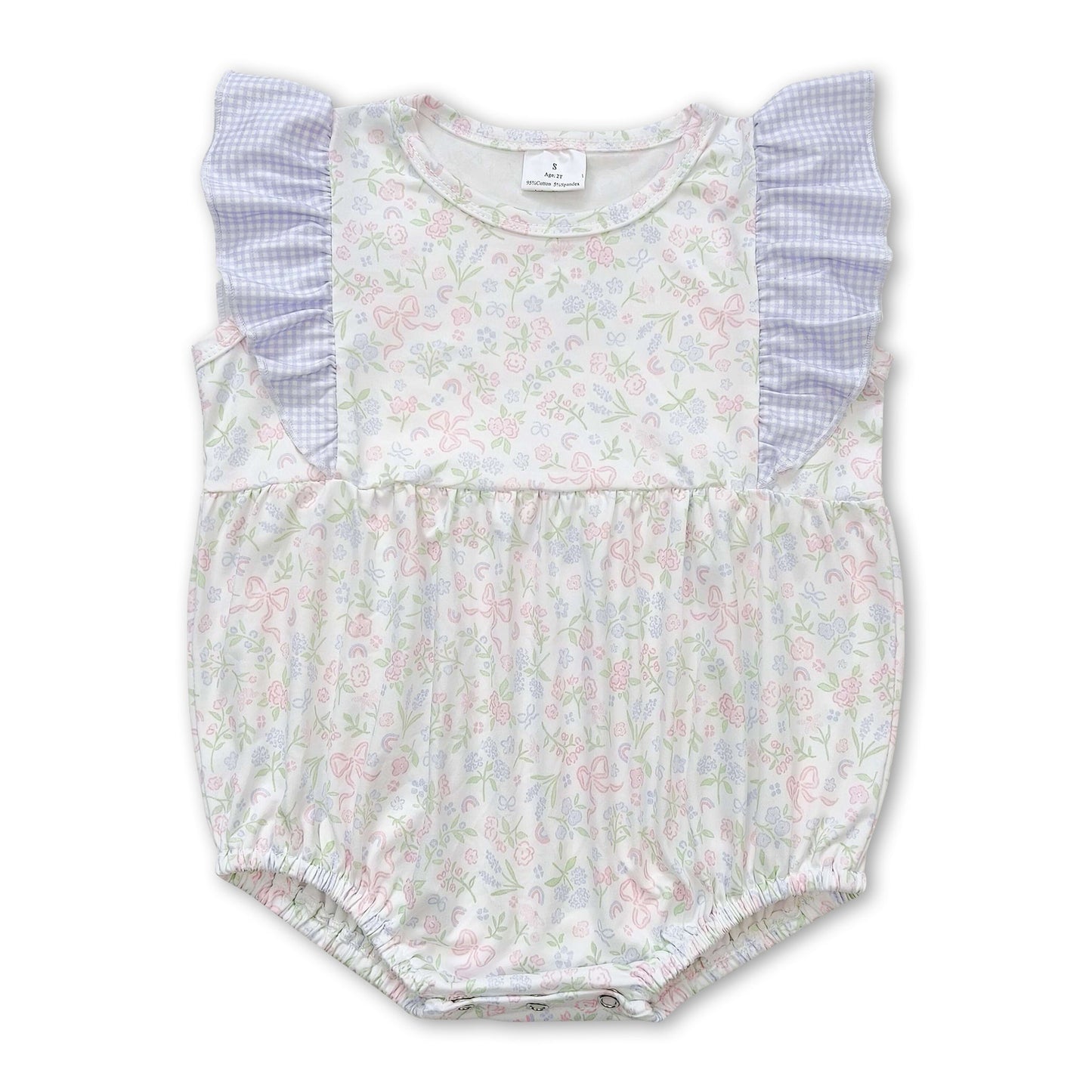Blumen-Strampler für Baby-Mädchen mit flatternden Ärmeln für den Sommer