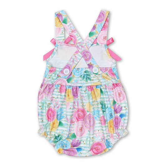 Träger gestreift geblümt Baby Mädchen Frühling Sommer Strampler