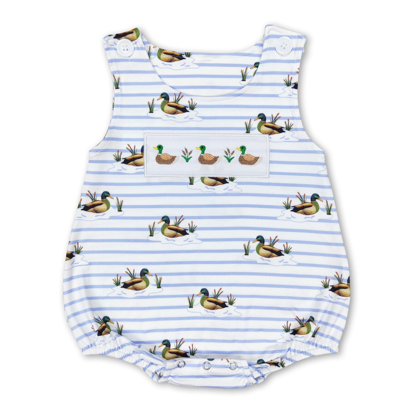 Ärmelloser gestreifter Enten-Strampler für Baby-Jungen für den Sommer