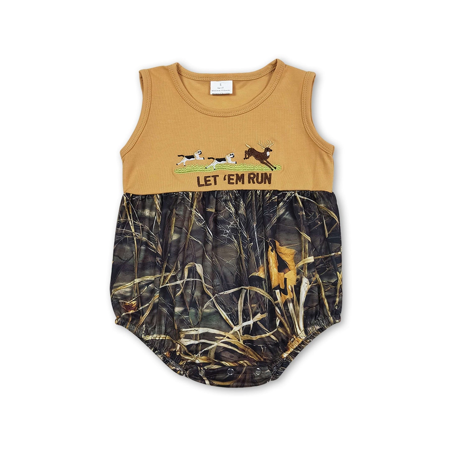 Ärmelloser Baby-Jungen-Strampler mit Hirsch-Camo-Muster