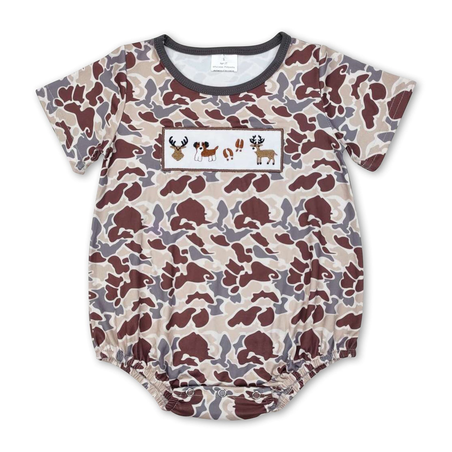 Kurzarm-Baby-Strampler für Jungen mit Hirsch-Tarnmuster