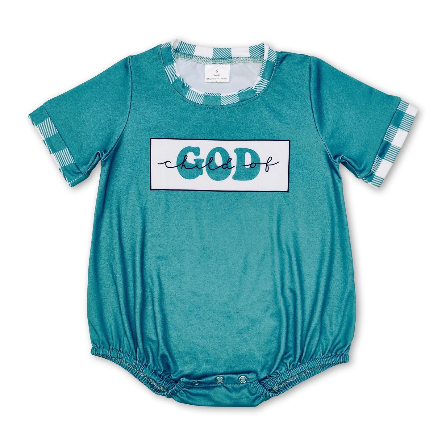 Kurzarm Baby Strampler für Jungen mit Gottessohn-Karo-Muster