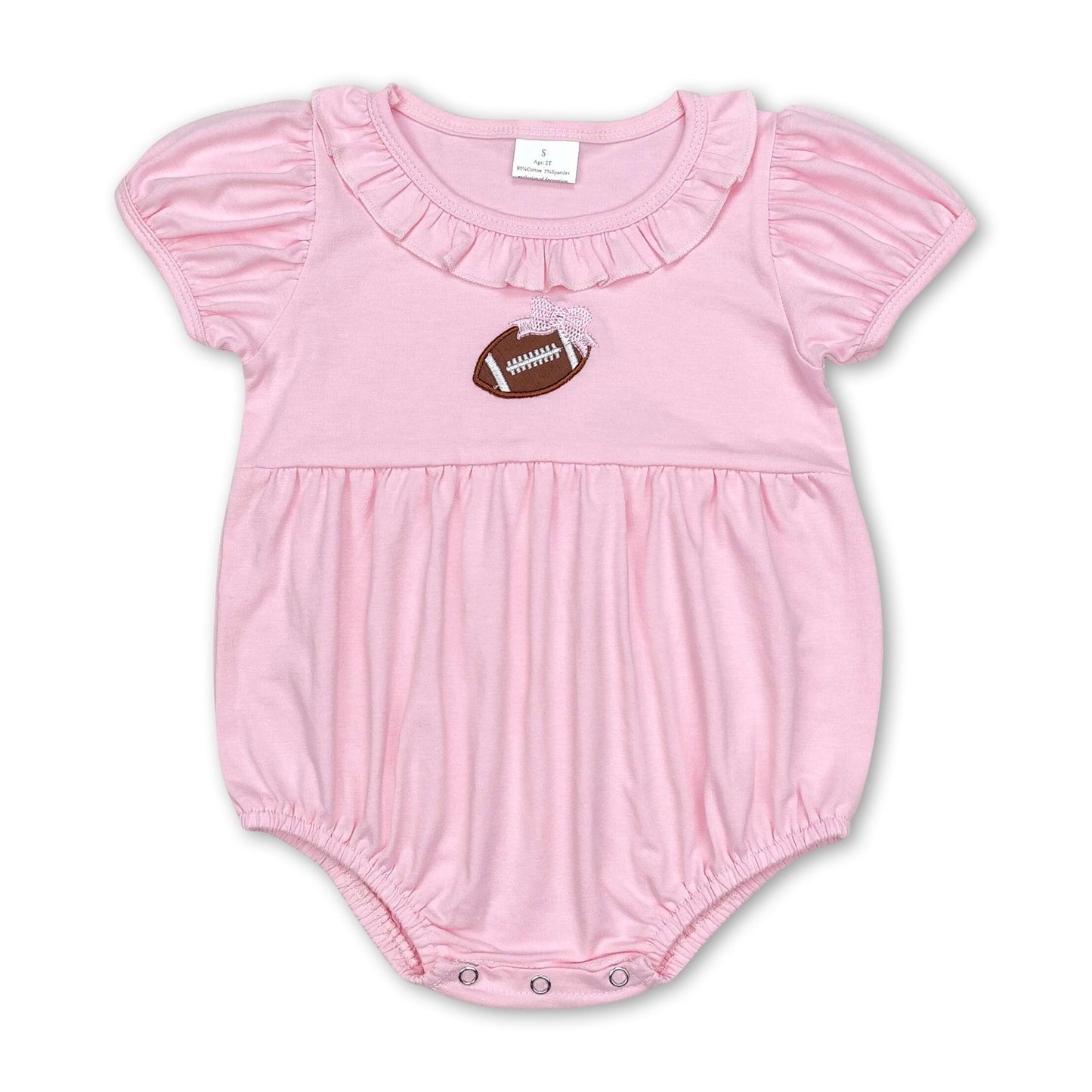 Kurzarm-Strampler für Baby-Mädchen in Pink mit Fußball-Motiv