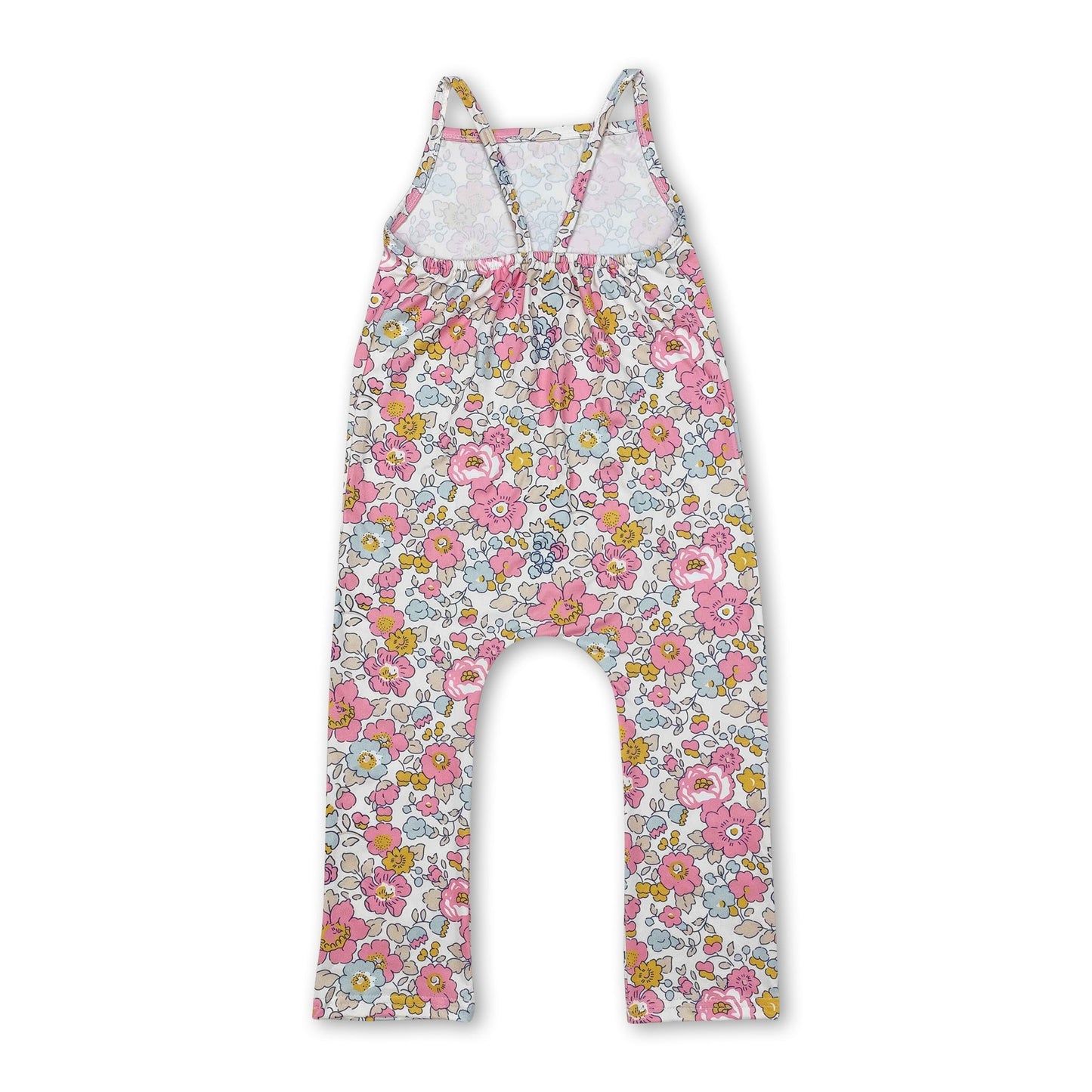 Träger-Strampler für Baby-Mädchen, rosa, gelb, Blumenmuster