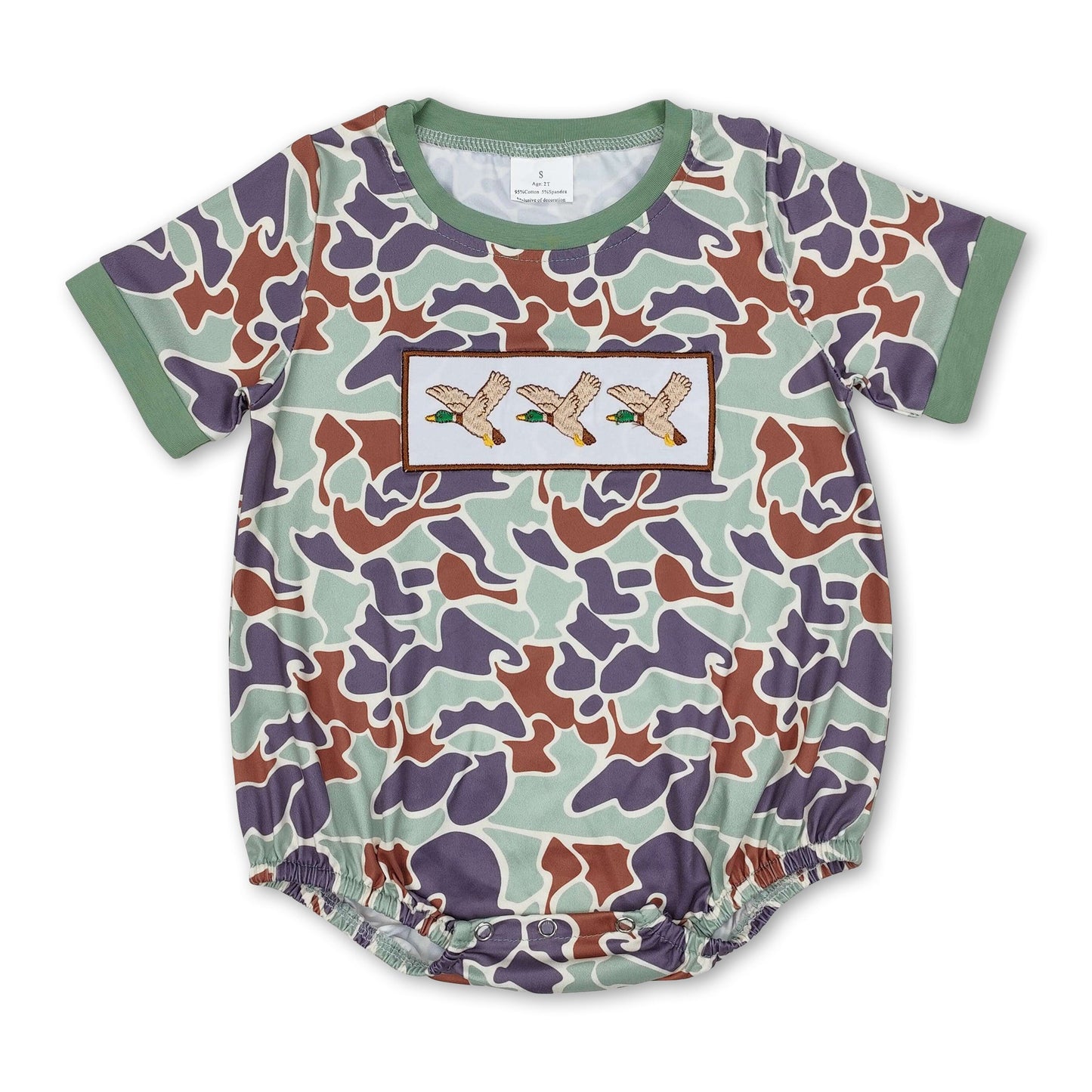 Kurzarm-Tarn-Enten-Baby-Strampler für Jungen