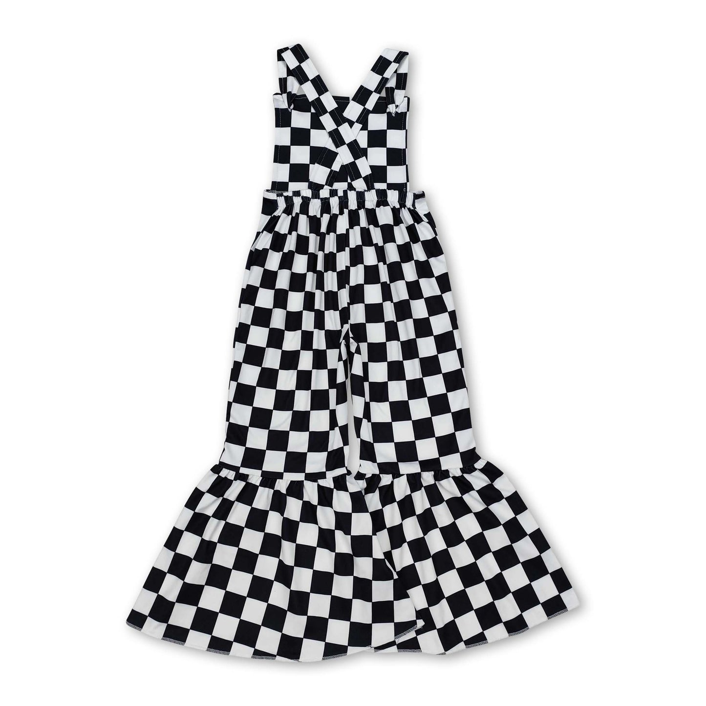 Schwarzer Träger-Jumpsuit mit Schlaghosen für Kinder und Mädchen