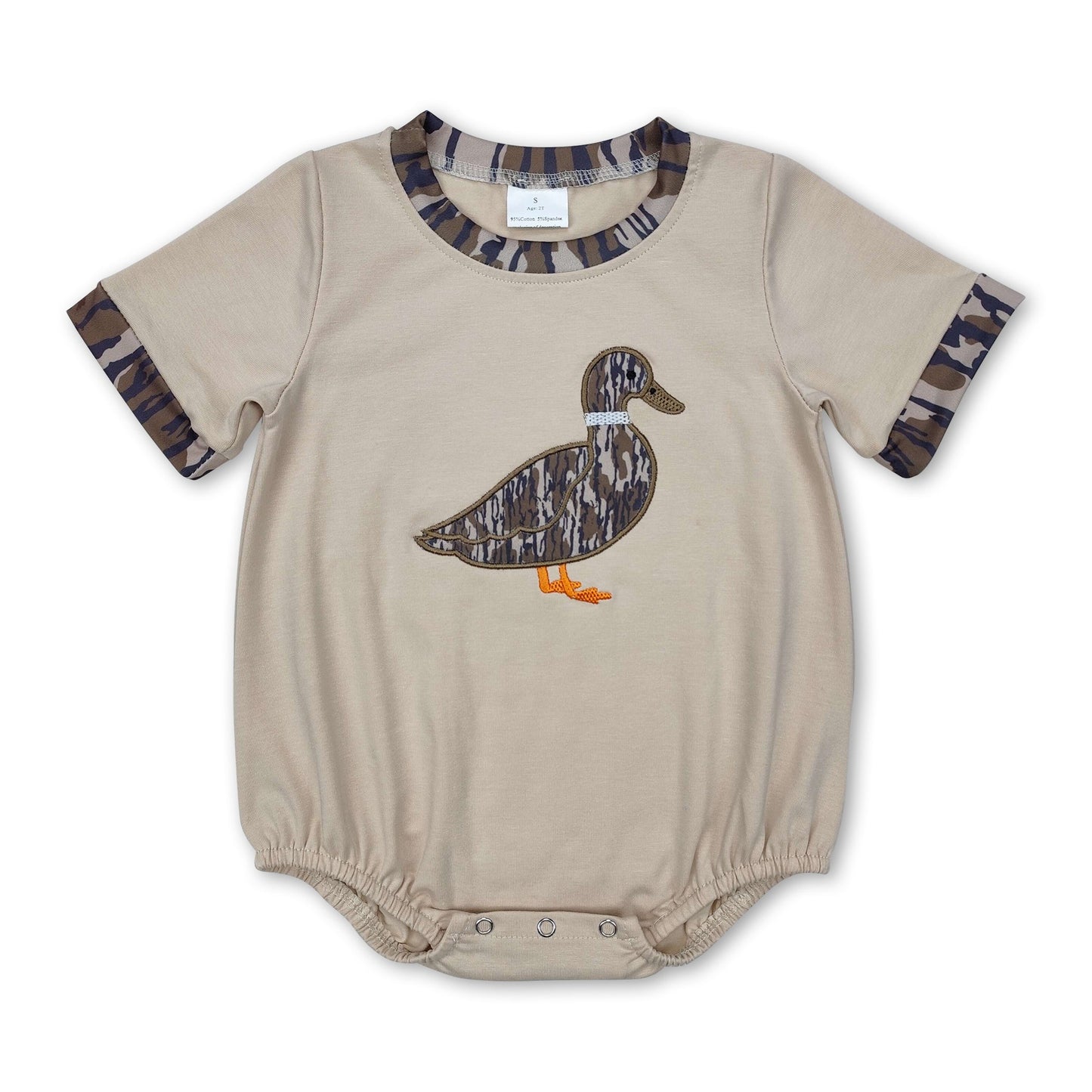Camouflage kurzärmeliger Enten-Strampler für Babyjungen