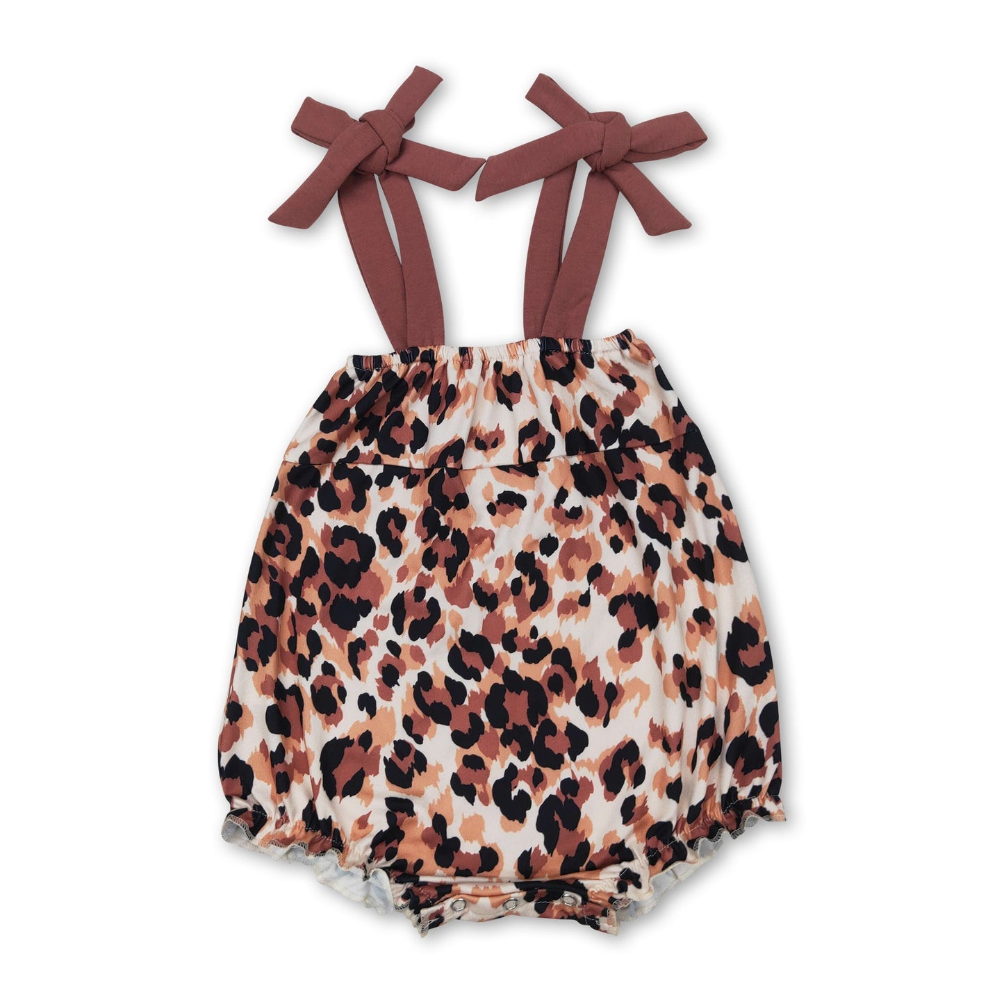 Braune Träger Leopard Sommer Strampler für Baby-Mädchen
