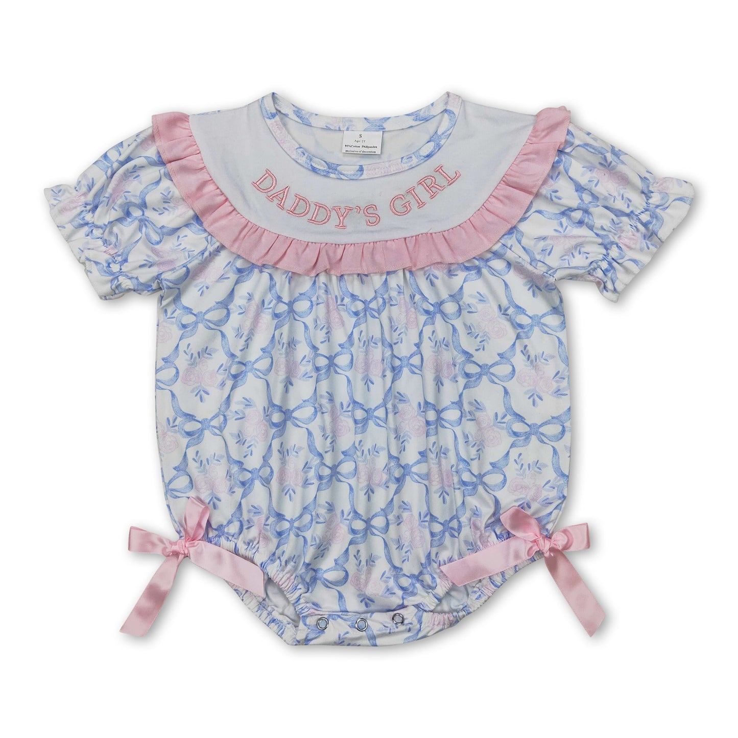 Kurzarm Strampler mit Blumenschleife für Babymädchen „Daddys Girl“
