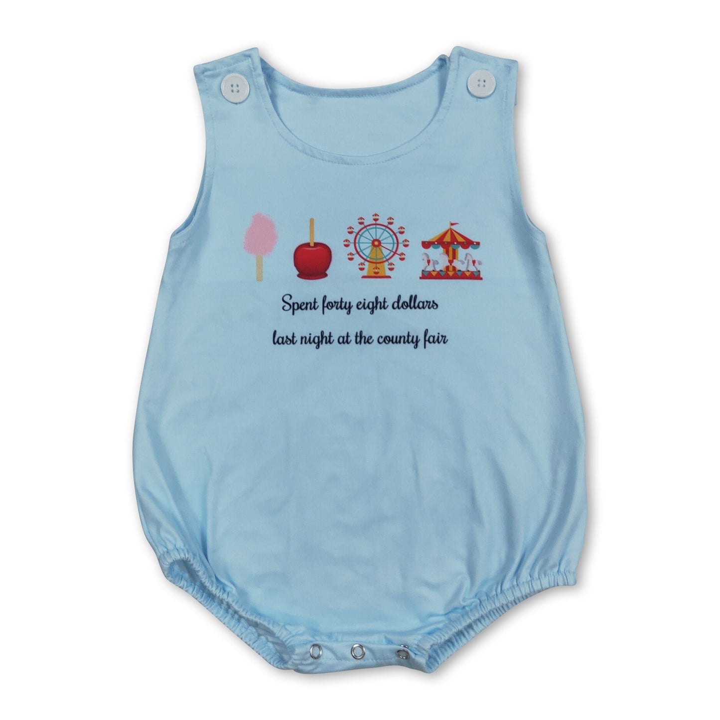 Hellblauer ärmelloser Strampler mit Riesenrad-Motiv für Babys
